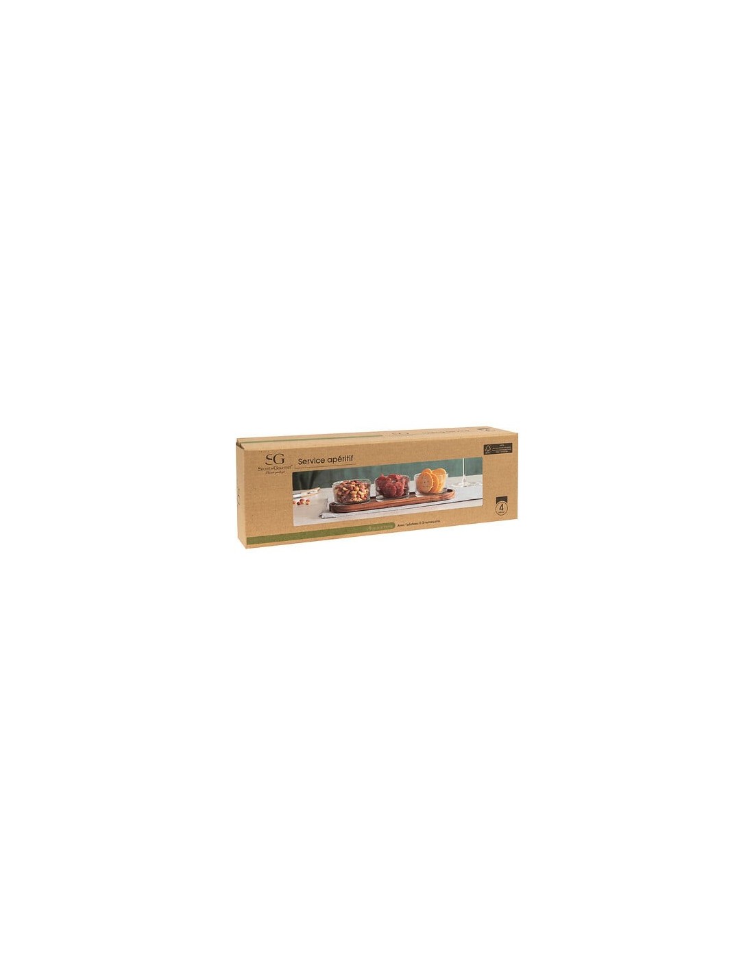 Set aperitivo Nala 4 pezzi marrone | shopincasa.it