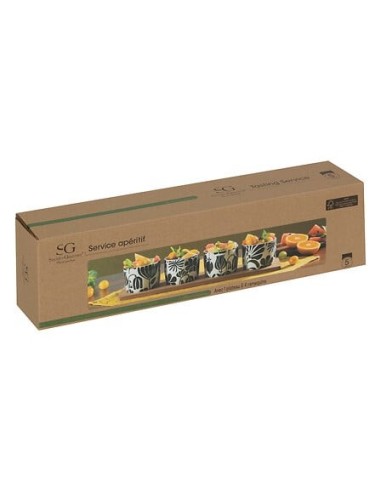 Set aperitivo Twisted Lime 5 pezzi in acacia | shopincasa.it