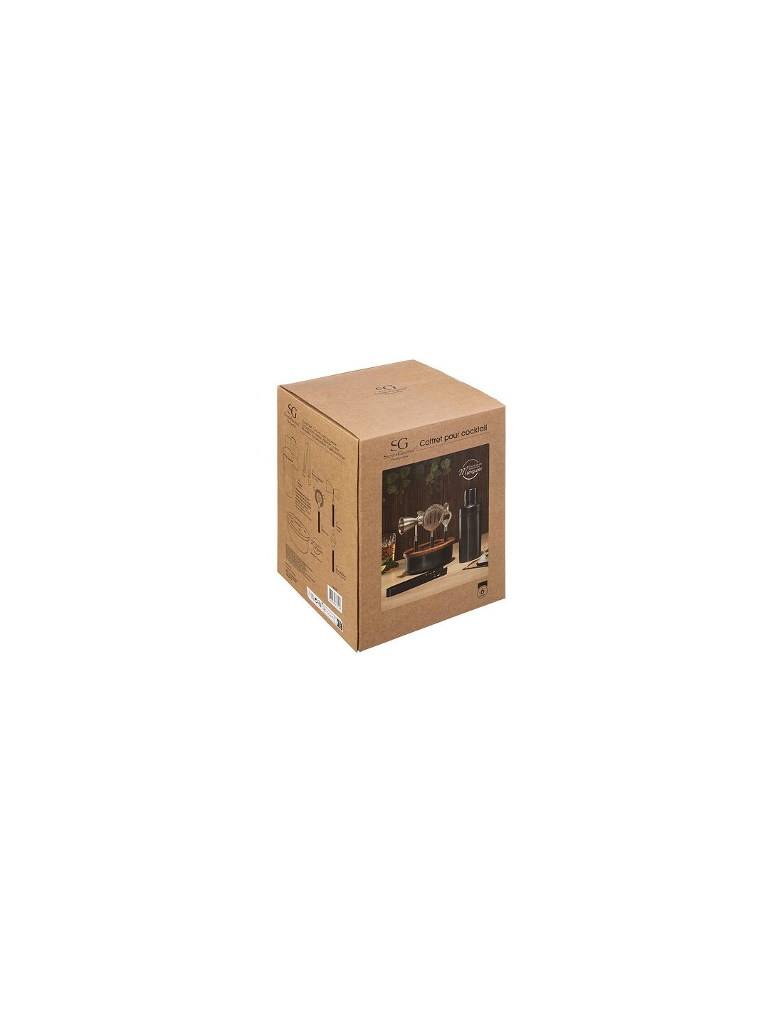 Set per cocktail in legno di mango nero | shopincasa.it