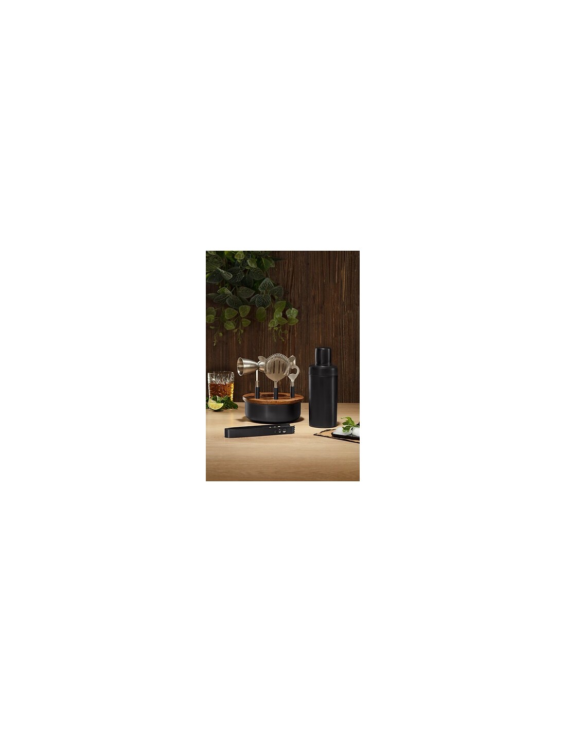 Set per cocktail in legno di mango nero | shopincasa.it