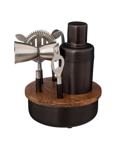 Set per cocktail in legno di mango nero | shopincasa.it