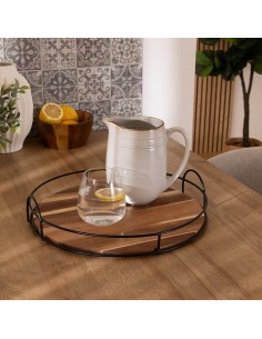 Vassoio rotondo Mina 34 cm in bambù | shopincasa.it