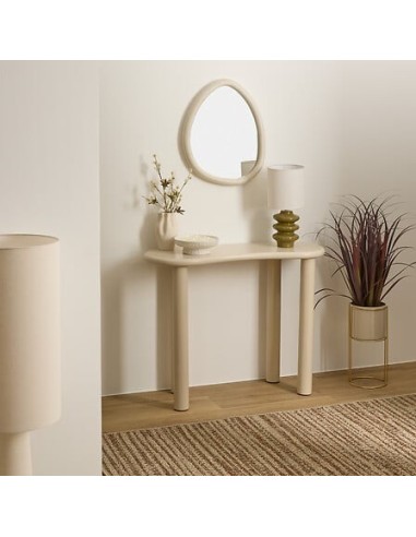 MOBILETTI E CONSOLE: vendita online Consolle Olao, L. 100 cm, P. 40 cm, A. 80 cm, pino e MDF avorio in offerta