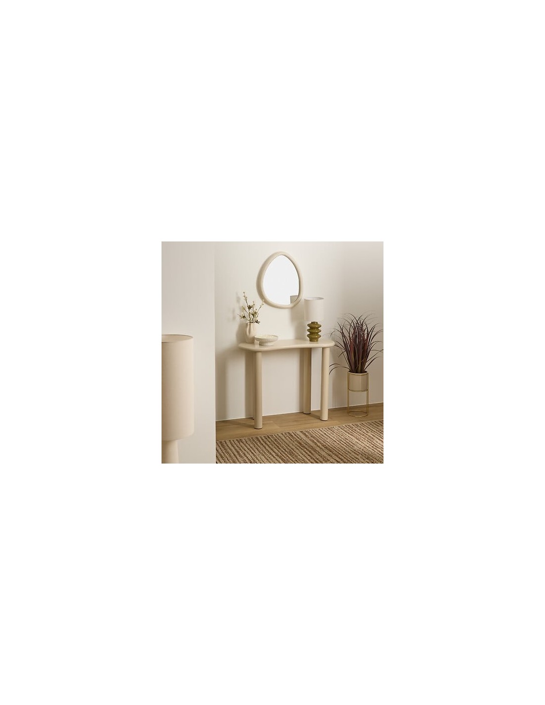 MOBILETTI E CONSOLE: vendita online Consolle Olao, L. 100 cm, P. 40 cm, A. 80 cm, pino e MDF avorio in offerta