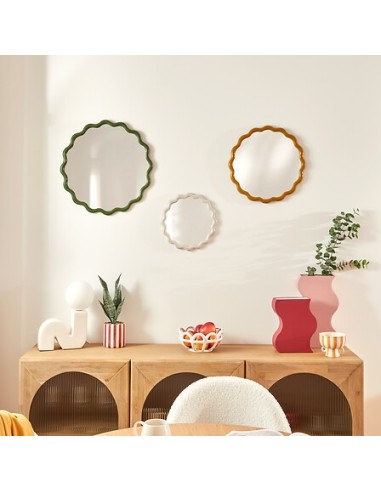 SPECCHI: vendita online Set 3 specchi rotondi ondulati Judy, plastica, L. 50 cm, P. 1,8 cm, A. 50 cm in offerta