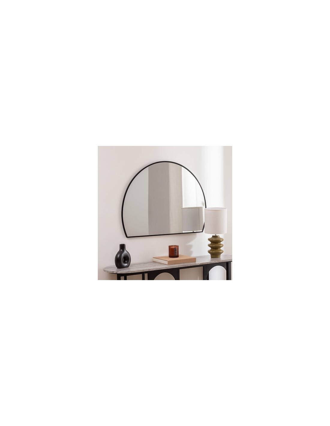 SPECCHI: vendita online Specchio Alice, L. 90 cm, P. 1,6 cm, A. 65 cm, metallo nero in offerta