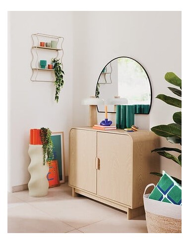 SPECCHI: vendita online Specchio Alice, L. 90 cm, P. 1,6 cm, A. 65 cm, metallo nero in offerta