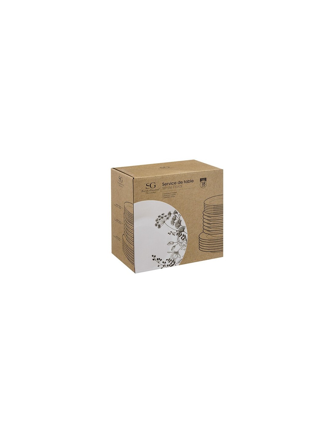 Set stoviglie 18 pezzi Bianco Floreale | shopincasa.it
