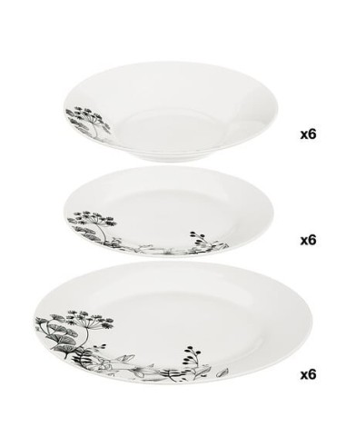 Set stoviglie 18 pezzi Bianco Floreale | shopincasa.it