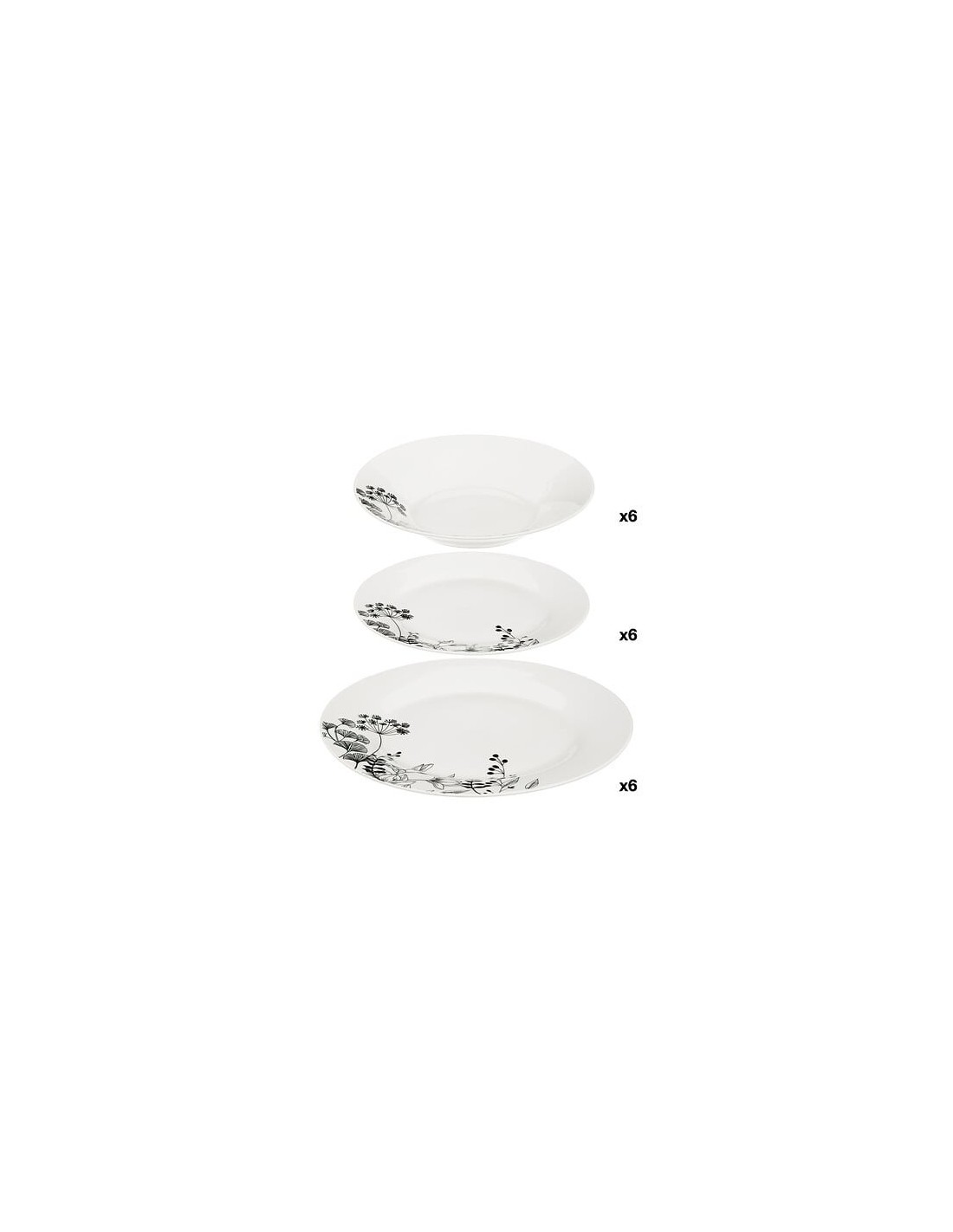 Set stoviglie 18 pezzi Bianco Floreale | shopincasa.it