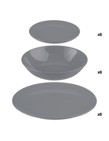 Set stoviglie 18 pezzi Colorama grigio | shopincasa.it