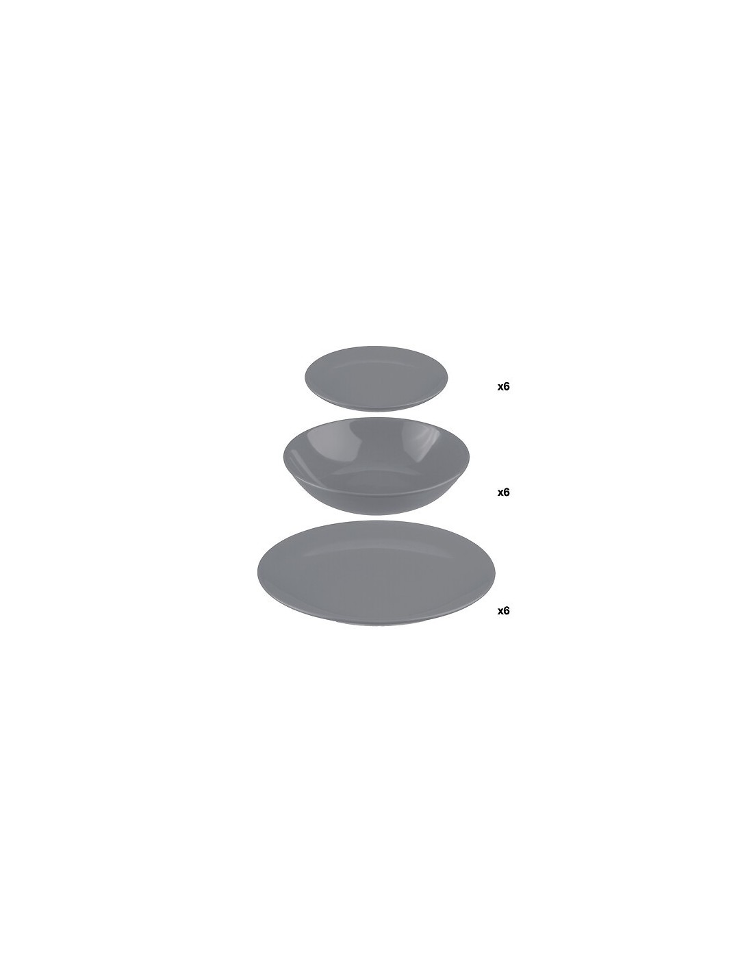 Set stoviglie 18 pezzi Colorama grigio | shopincasa.it