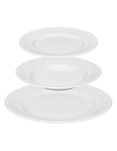 Set di piatti 18 pezzi Perle porcellana bianca | shopincasa.it