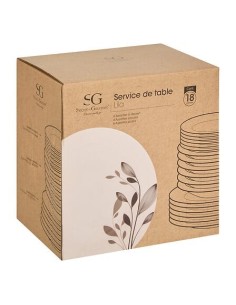 Set di piatti 18 pezzi Lila porcellana bianco e nero | shopincasa.it