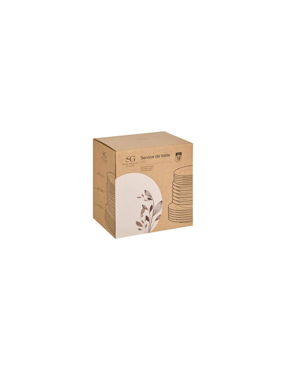 Set di piatti 18 pezzi Lila porcellana bianco e nero | shopincasa.it