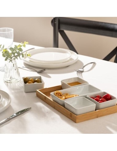 Set aperitivo 6 pezzi bambù bianco | shopincasa.it