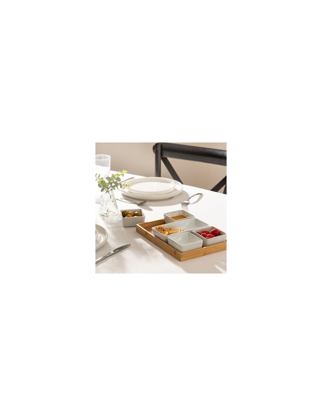 Set aperitivo 6 pezzi bambù bianco | shopincasa.it