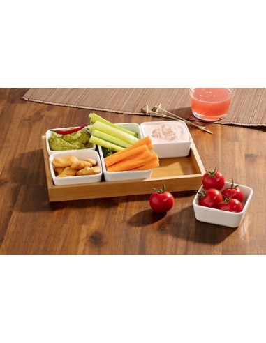 Set aperitivo 6 pezzi bambù bianco | shopincasa.it