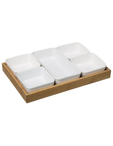 Set aperitivo 6 pezzi bambù bianco | shopincasa.it