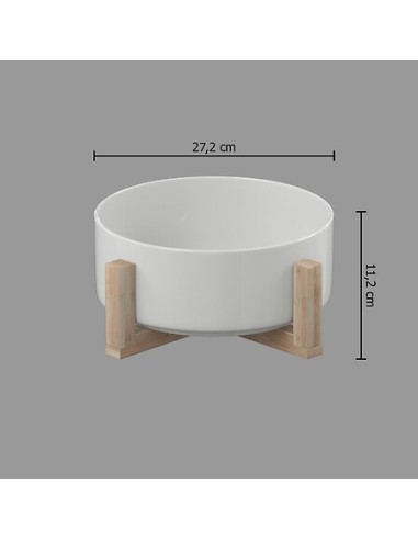 Insalatiera 23 cm bambù e ceramica bianco | shopincasa.it