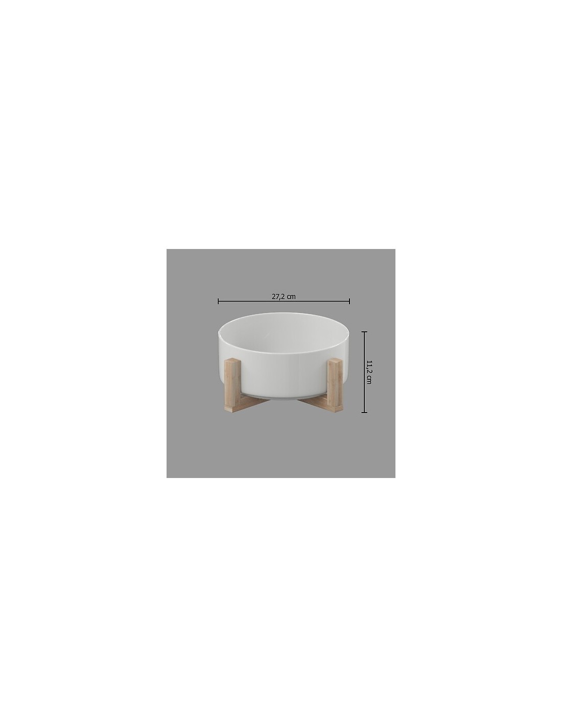 Insalatiera 23 cm bambù e ceramica bianco | shopincasa.it