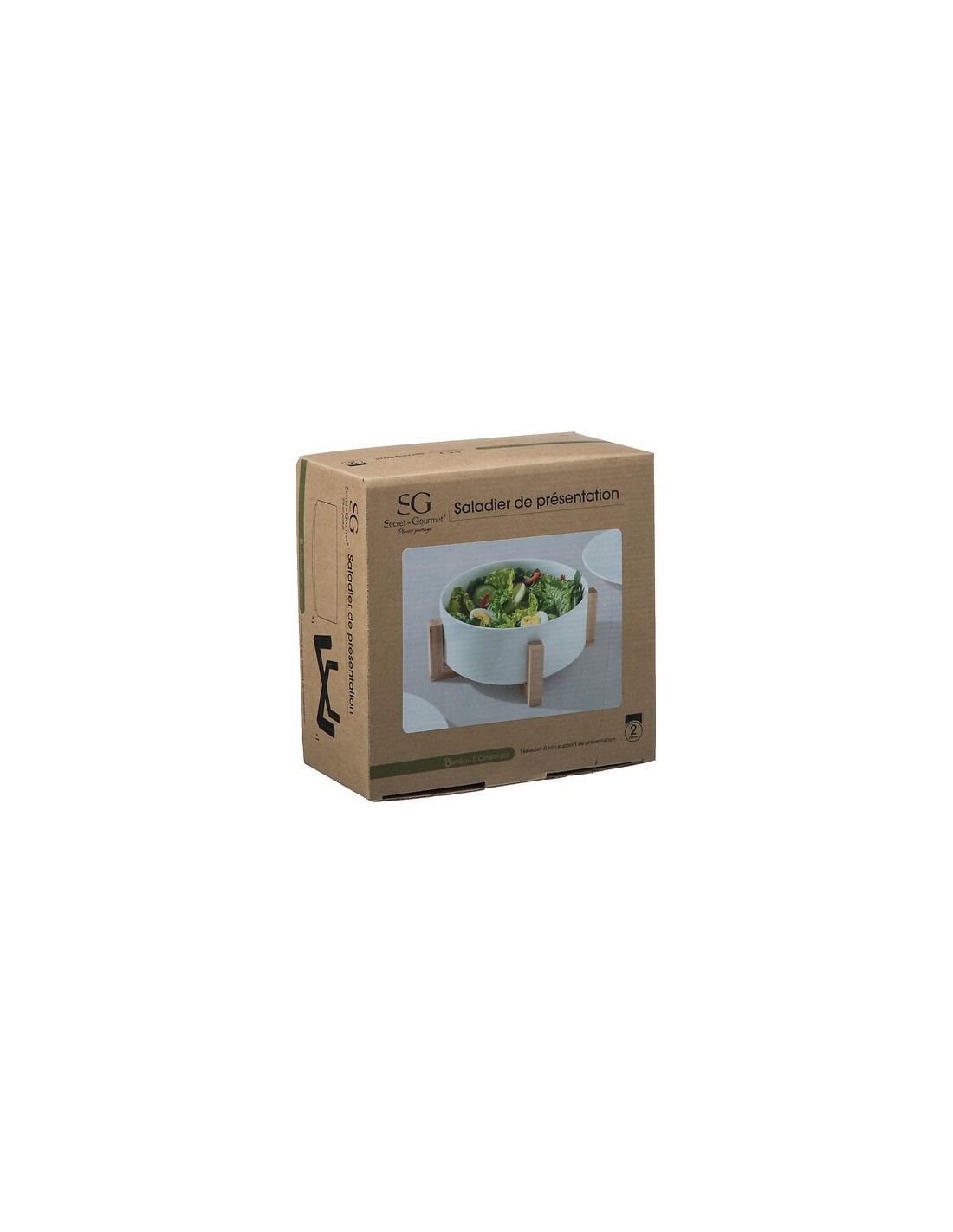 Insalatiera 23 cm bambù e ceramica bianco | shopincasa.it