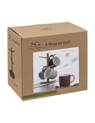Supporto con 4 mug "Nature" 38 cl | shopincasa.it