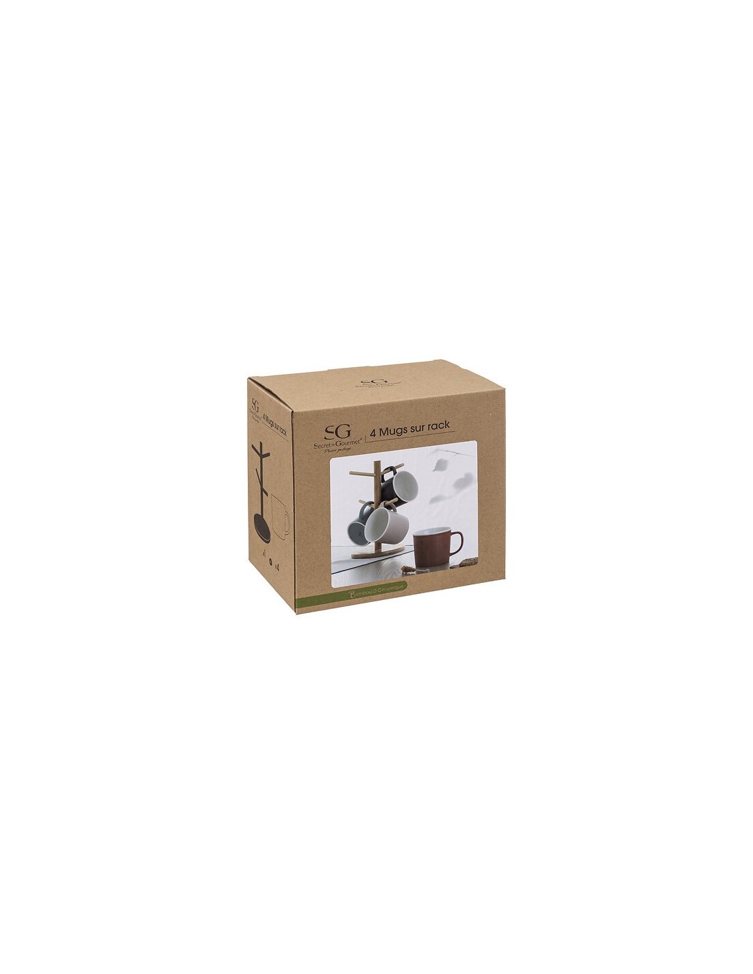 Supporto con 4 mug "Nature" 38 cl | shopincasa.it