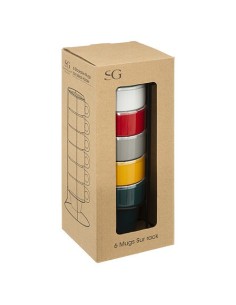 Supporto con 6 mug Colorama 26 cl | shopincasa.it
