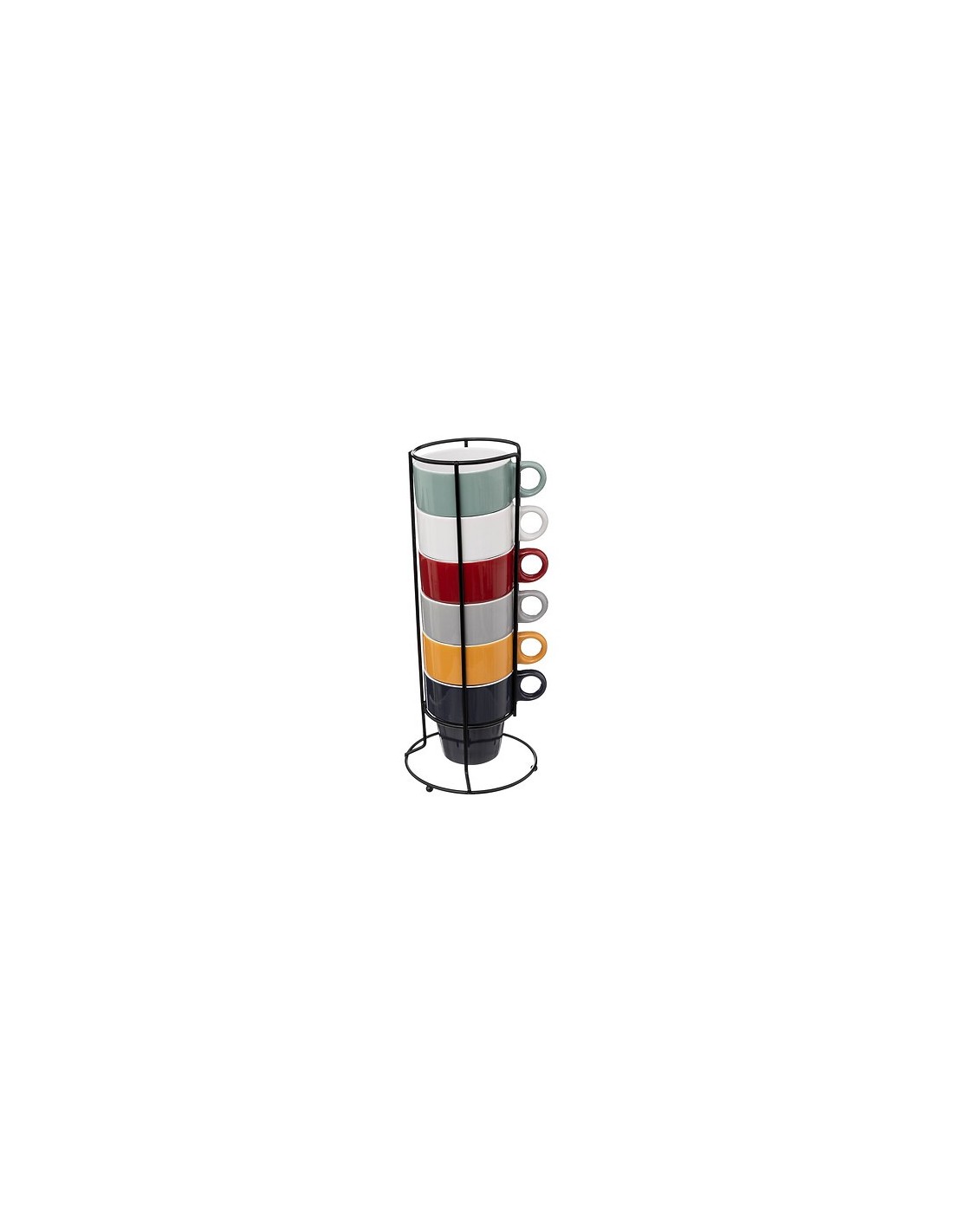 Supporto con 6 mug Colorama 26 cl | shopincasa.it