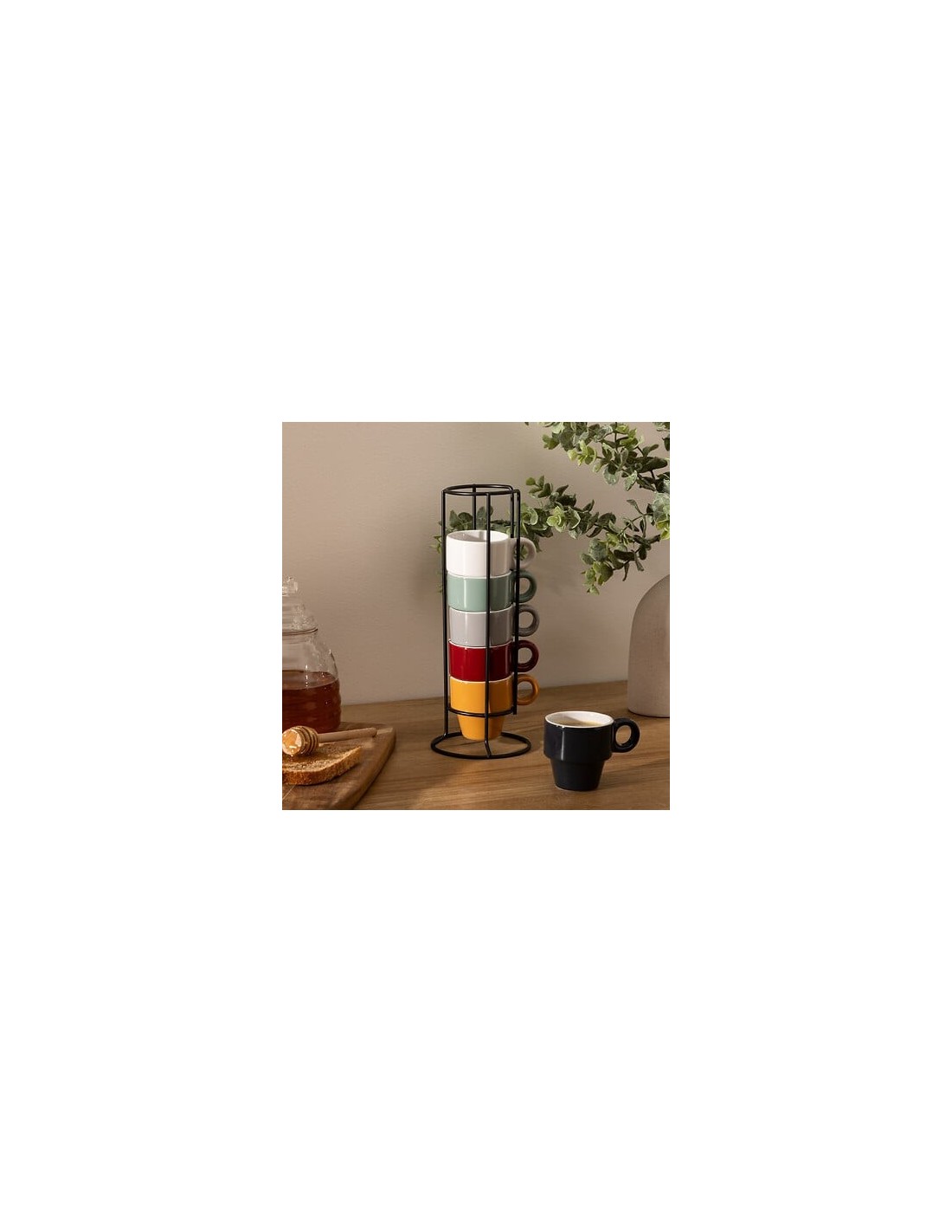 Supporto con 6 tazzine Colorama 5 cl | shopincasa.it