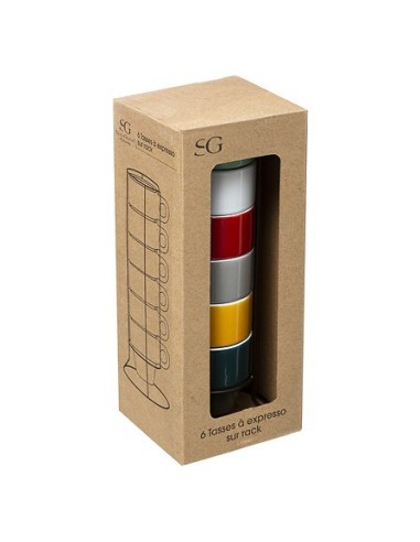Supporto con 6 tazzine Colorama 5 cl | shopincasa.it