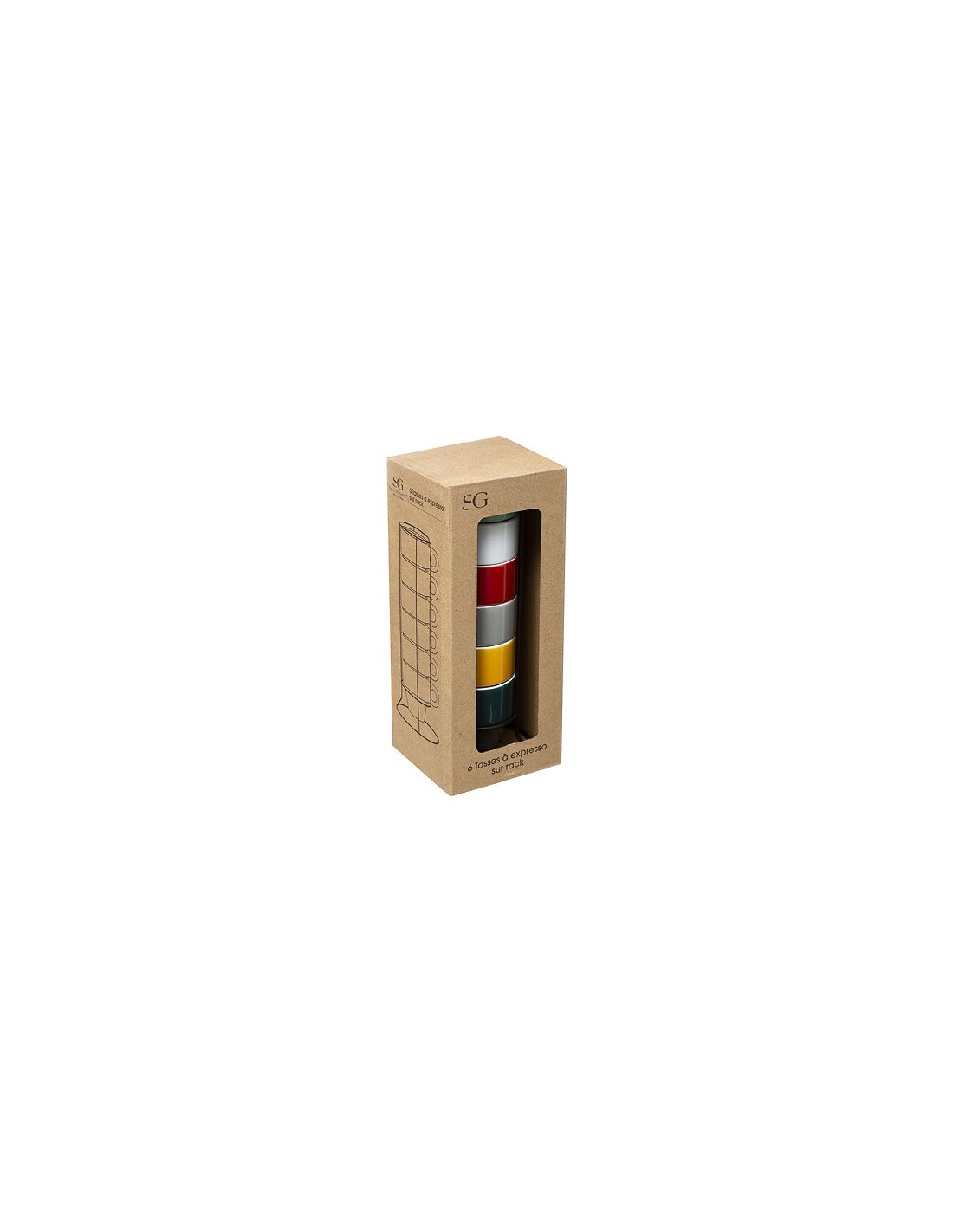 Supporto con 6 tazzine Colorama 5 cl | shopincasa.it