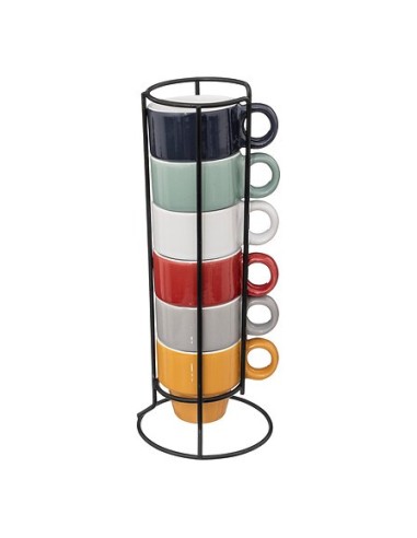 Supporto con 6 tazzine Colorama 5 cl | shopincasa.it