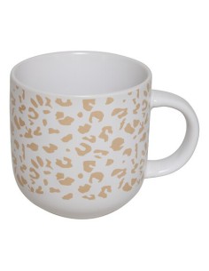 TAZZE CAFFE' E LATTE: vendita online Tazza Leopardi 35 cl, faience assortita, 12 x 8,5 x 9 cm, bianco moka in offerta 2