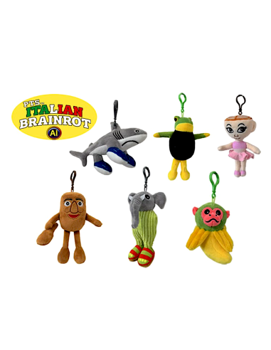 Portachiavi peluche Italian Brainrot 10 cm 6 assortimenti | shopincasa.it