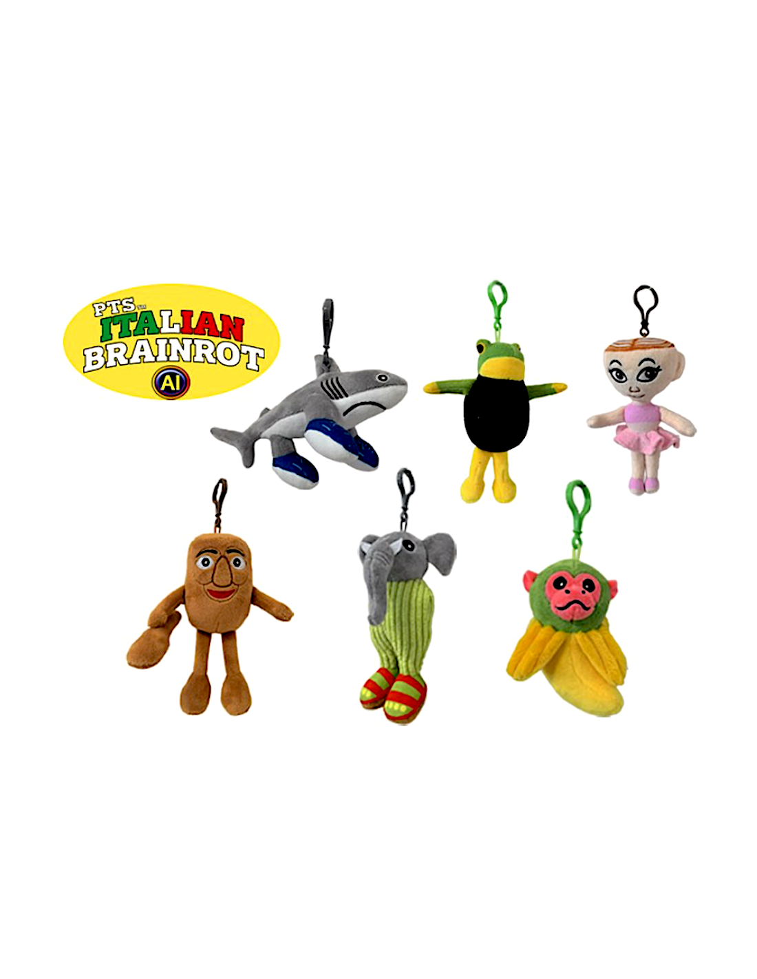 Portachiavi peluche Italian Brainrot 10 cm 6 assortimenti | shopincasa.it