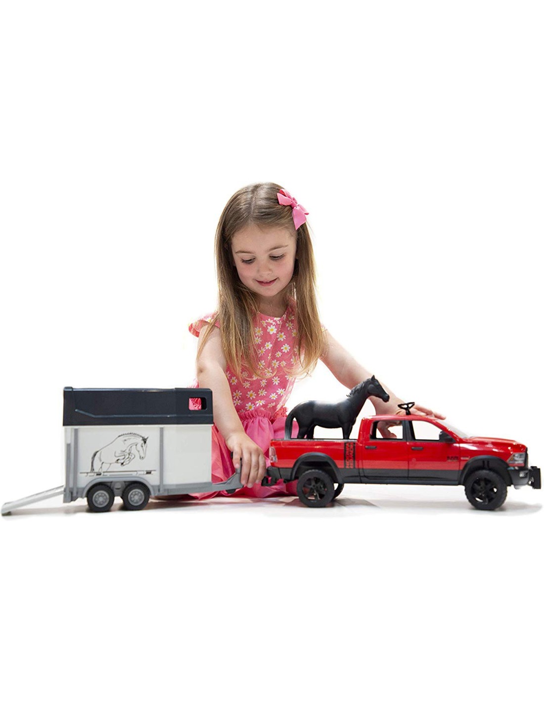 Power Wagon con Rimorchio e Cavallo Bruder, RAM 2500, Scala 1:16 | shop in casa