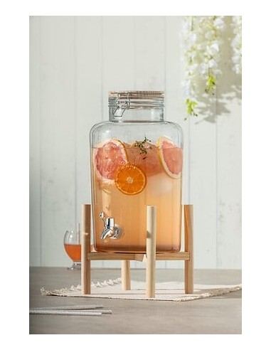 Barattolo con rubinetto su rack 8 L in vetro – shopincasa.it