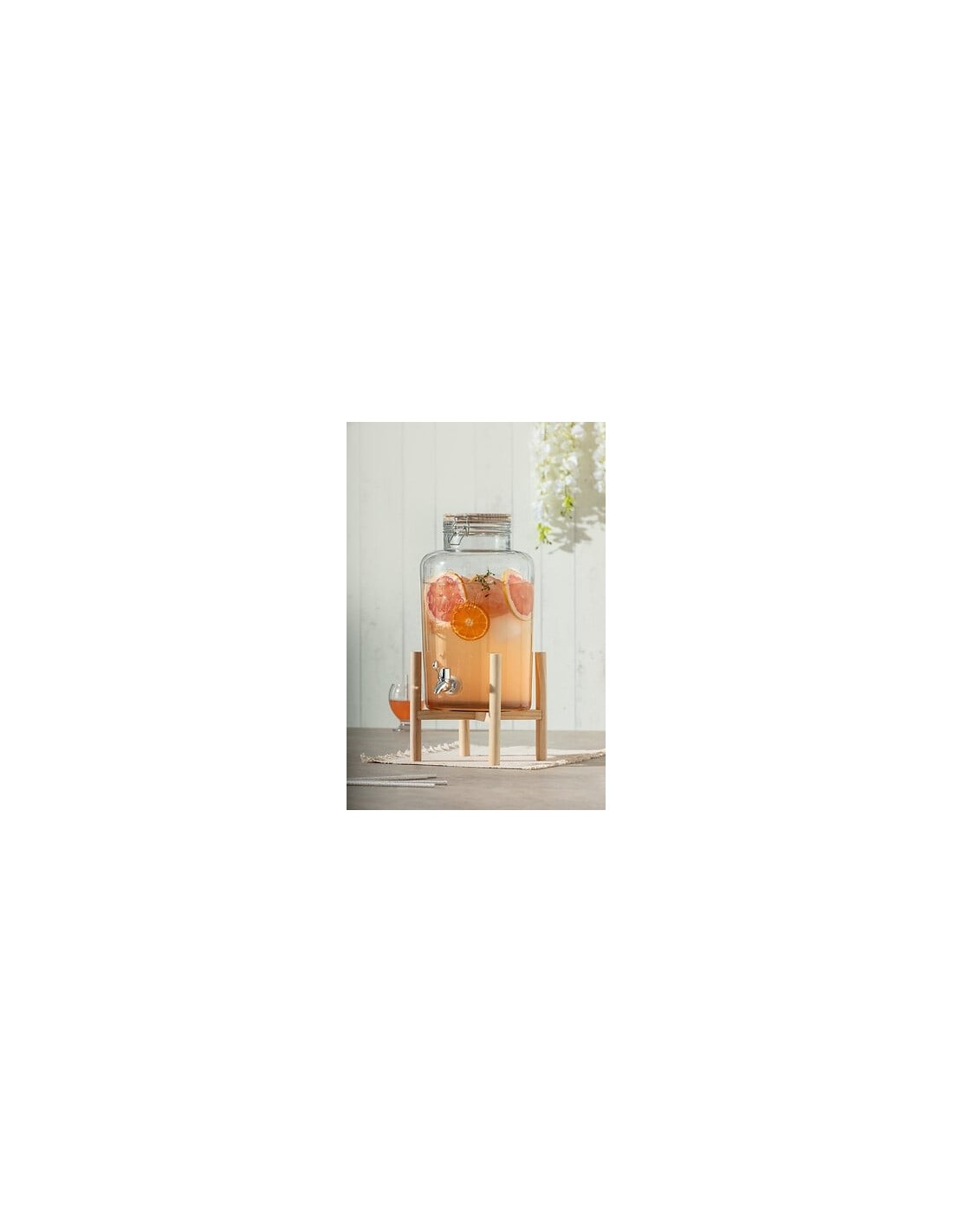 Barattolo con rubinetto su rack 8 L in vetro – shopincasa.it