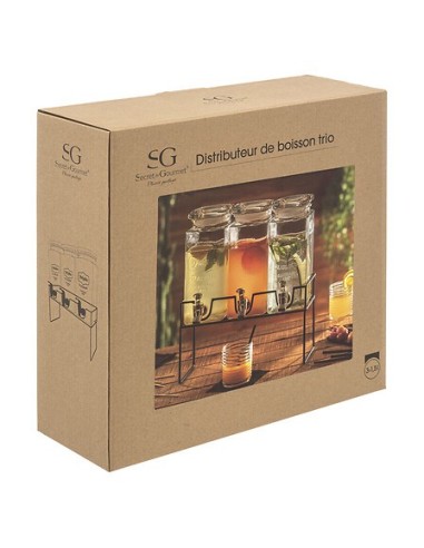 Dispenser moderno in legno 3 x 1,5 L Secret de Gourmet – shopincasa.it