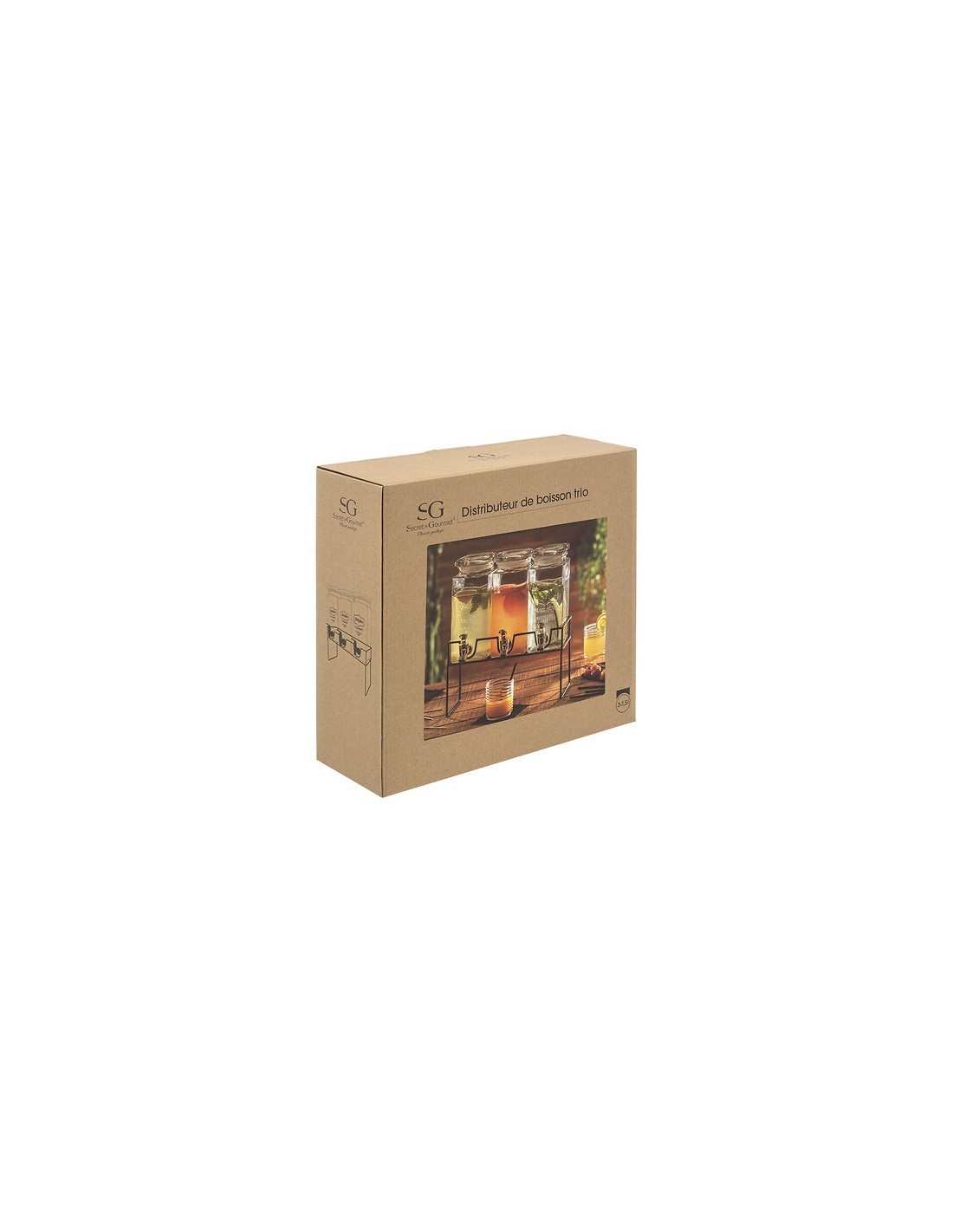 Dispenser moderno in legno 3 x 1,5 L Secret de Gourmet – shopincasa.it