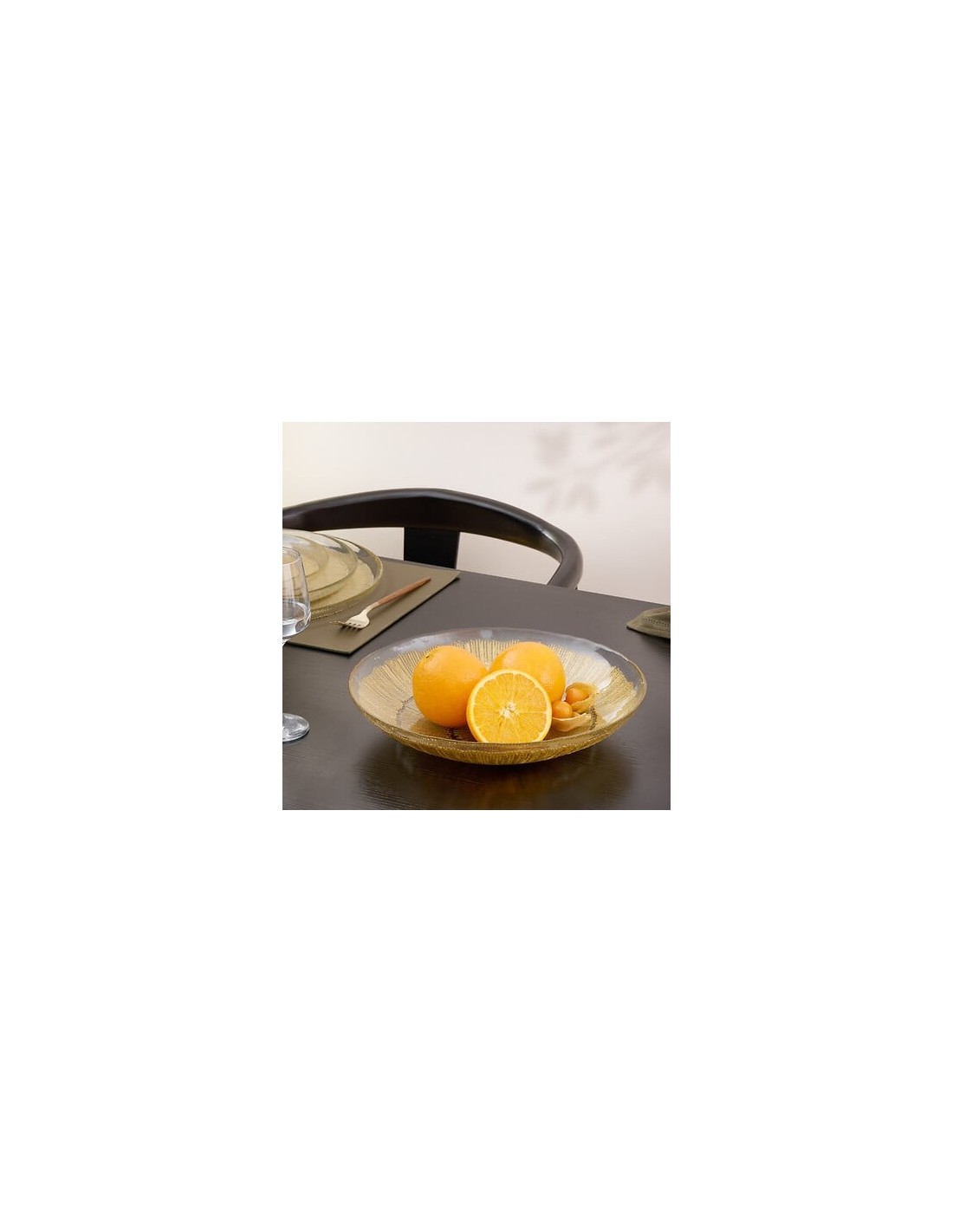 Piatto da portata Celeste vetro dorato 30 cm – shopincasa.it