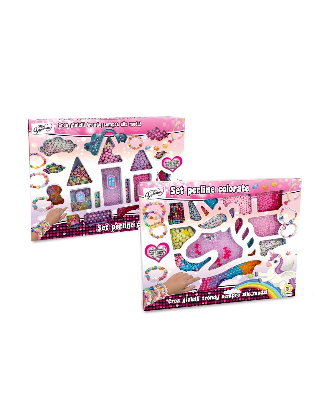 Miss Signorina set perline unicorno castello 2 modelli | shopincasa.it
