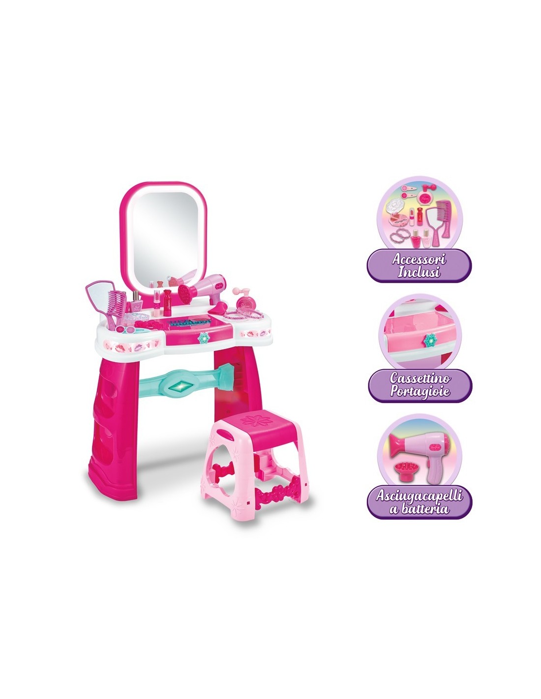 Miss Signorina specchiera 72cm LED luci suoni | shopincasa.it