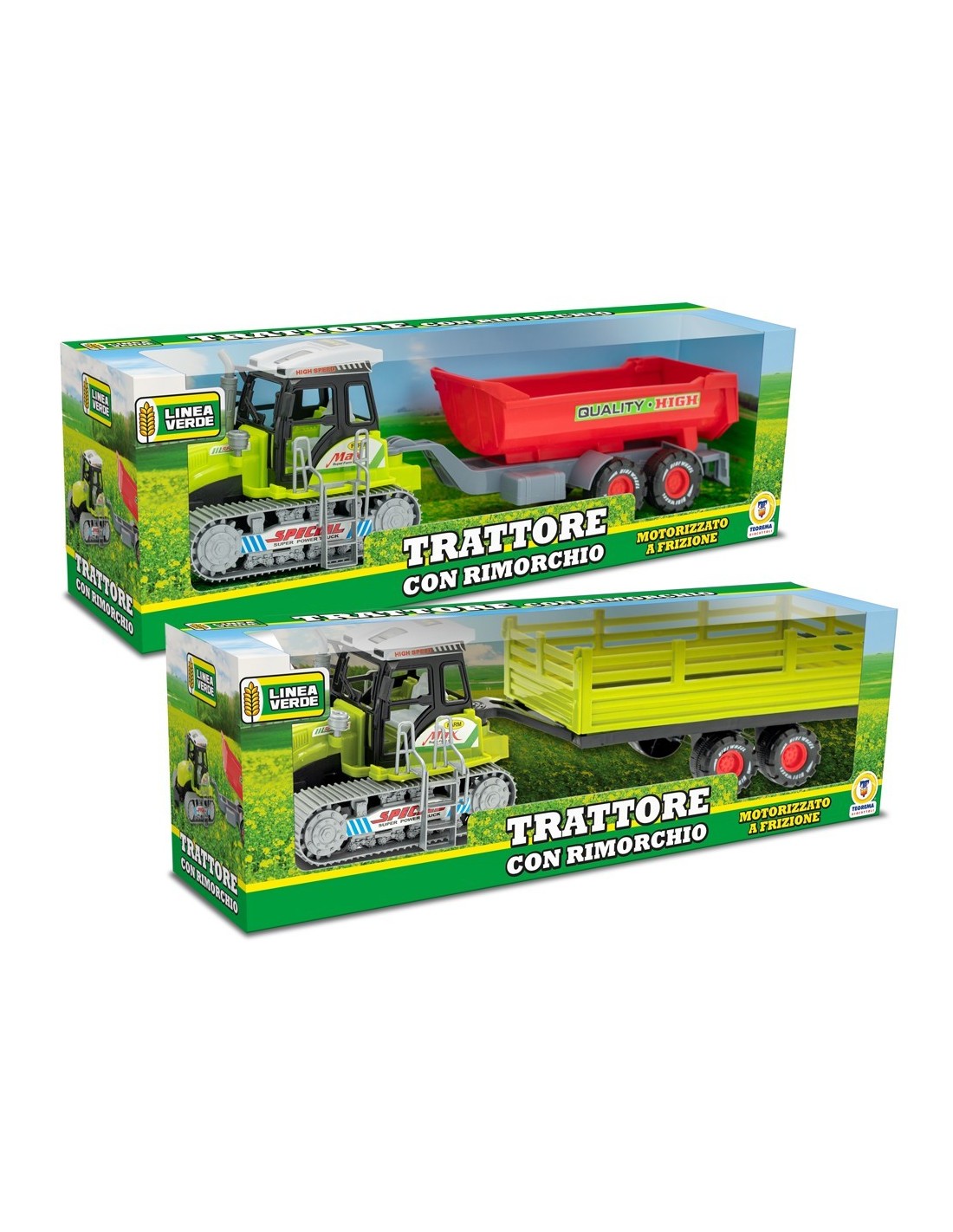 Linea Verde trattore giocattolo con rimorchio 68979 frizione | shopincasa.it