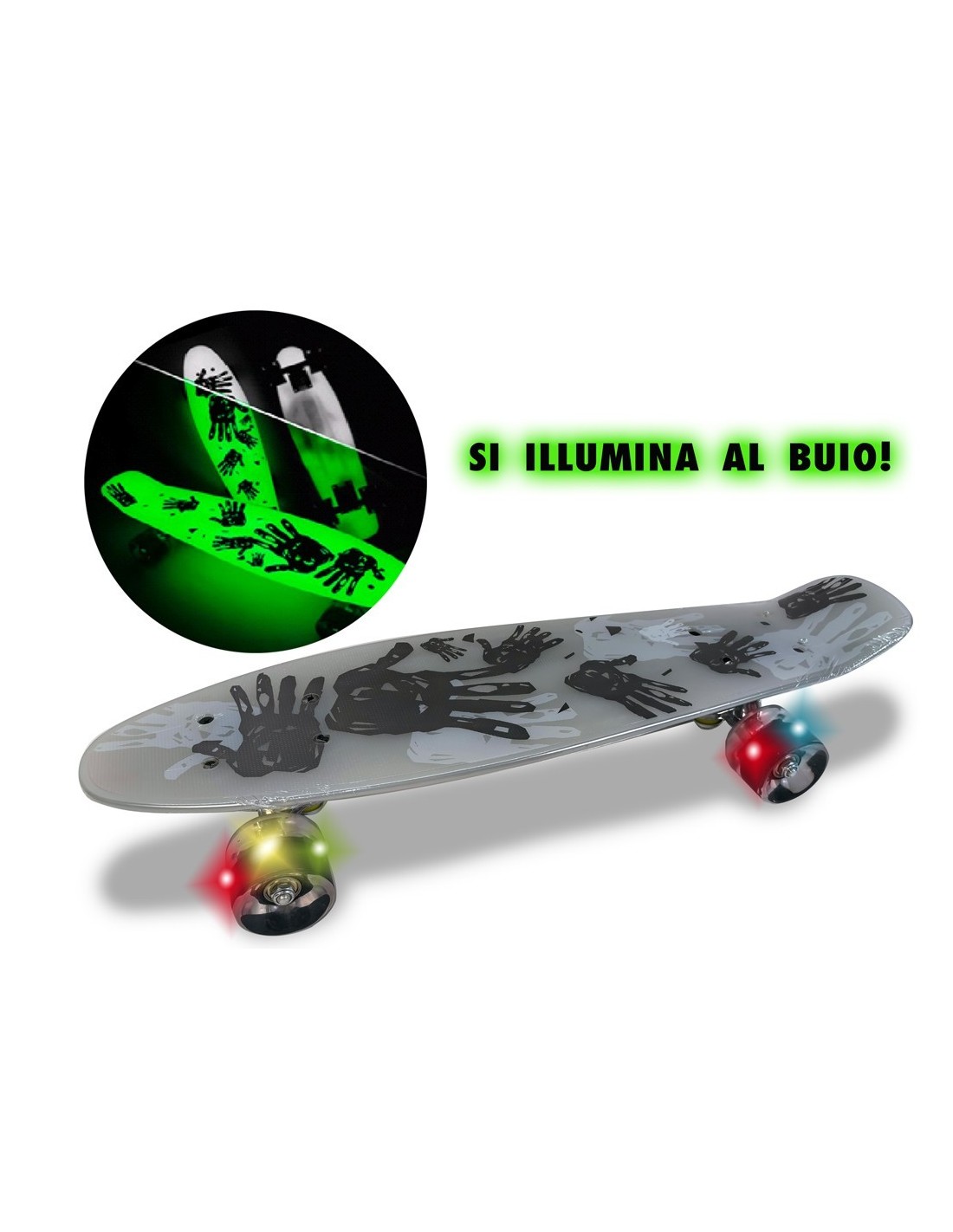 Teosport skateboard glow in the dark 100kg | shopincasa.it