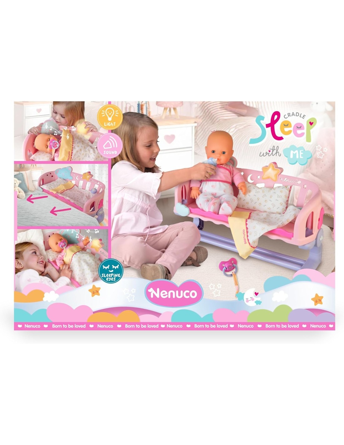 Nenuco bambola dormi con me 35cm lettino ninna nanna | shopincasa.it