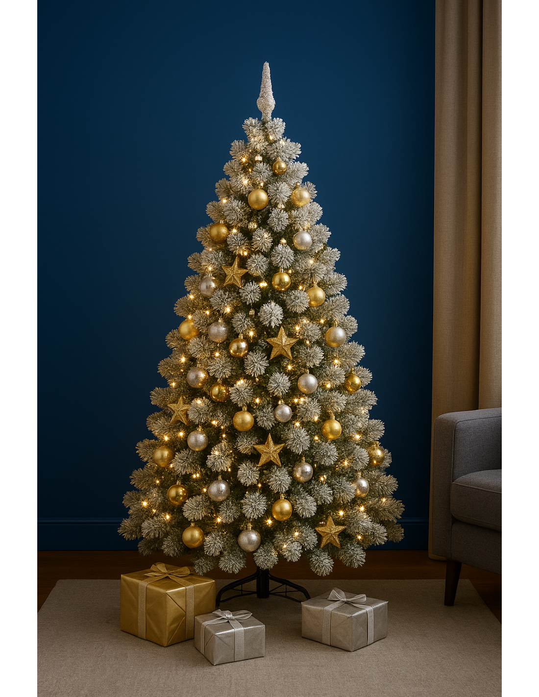 ALBERI E BASI DI NATALE: vendita online Albero Desalpes, 210 cm altezza e diametro 109 cm, 400 LED bianco caldo, giochi di lu...
