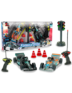 T CONTROL - COPPIA VEICOLI FORMULA1 R/C CON SEMAFORO
